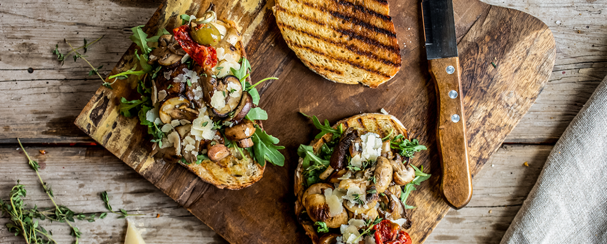 Bruschetta met paddenstoelen