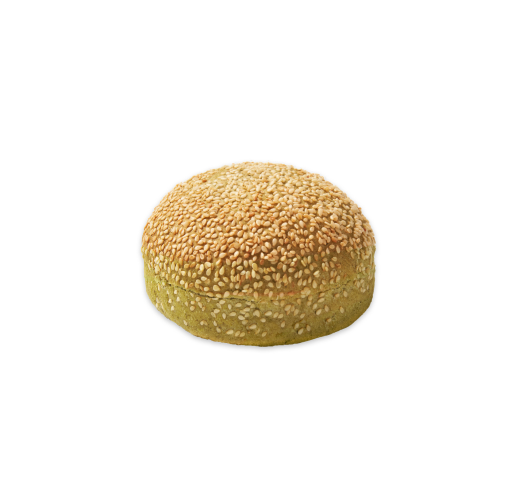 Vegan hamburger bun spinazie
