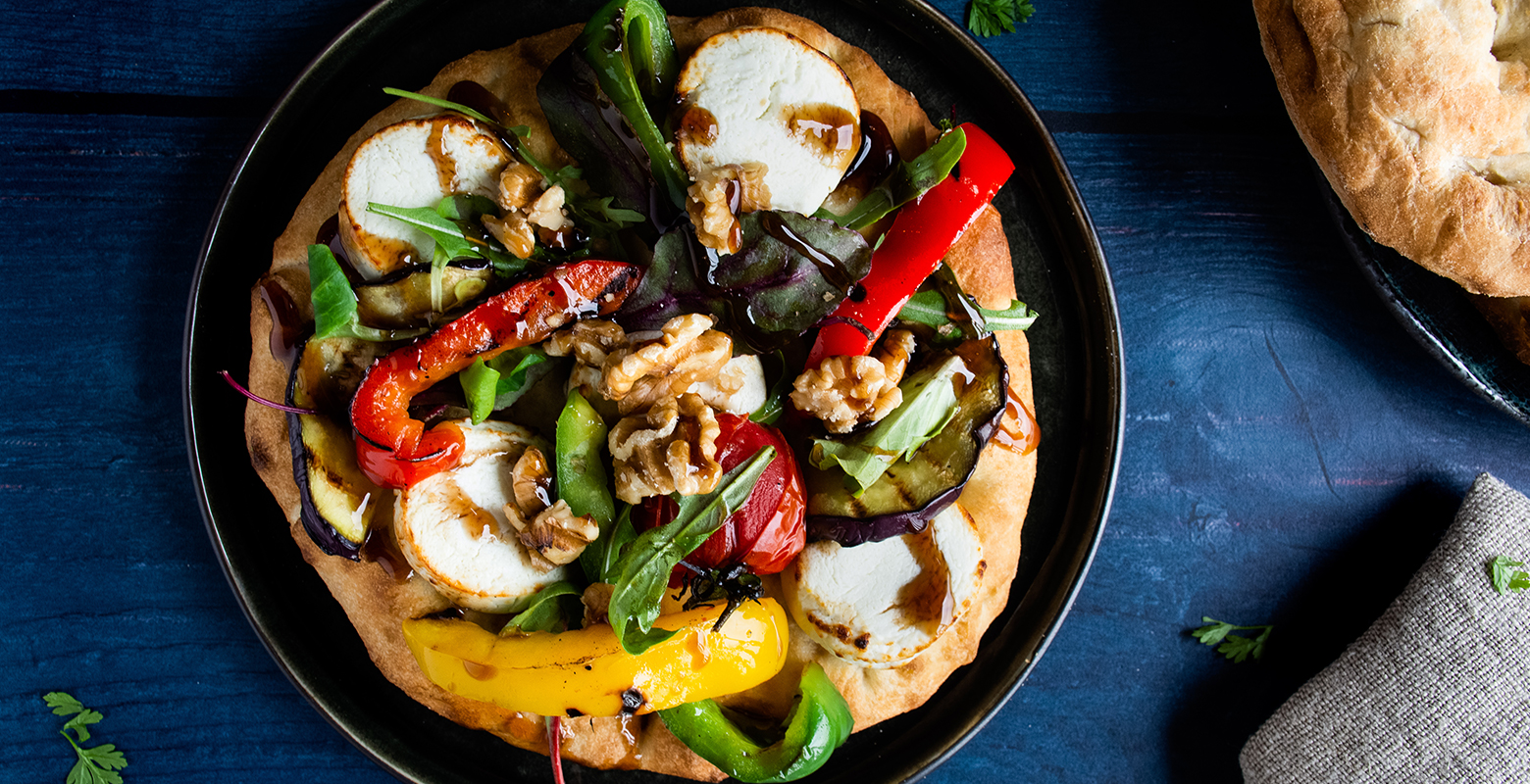 Flatbread met warme geitenkaas