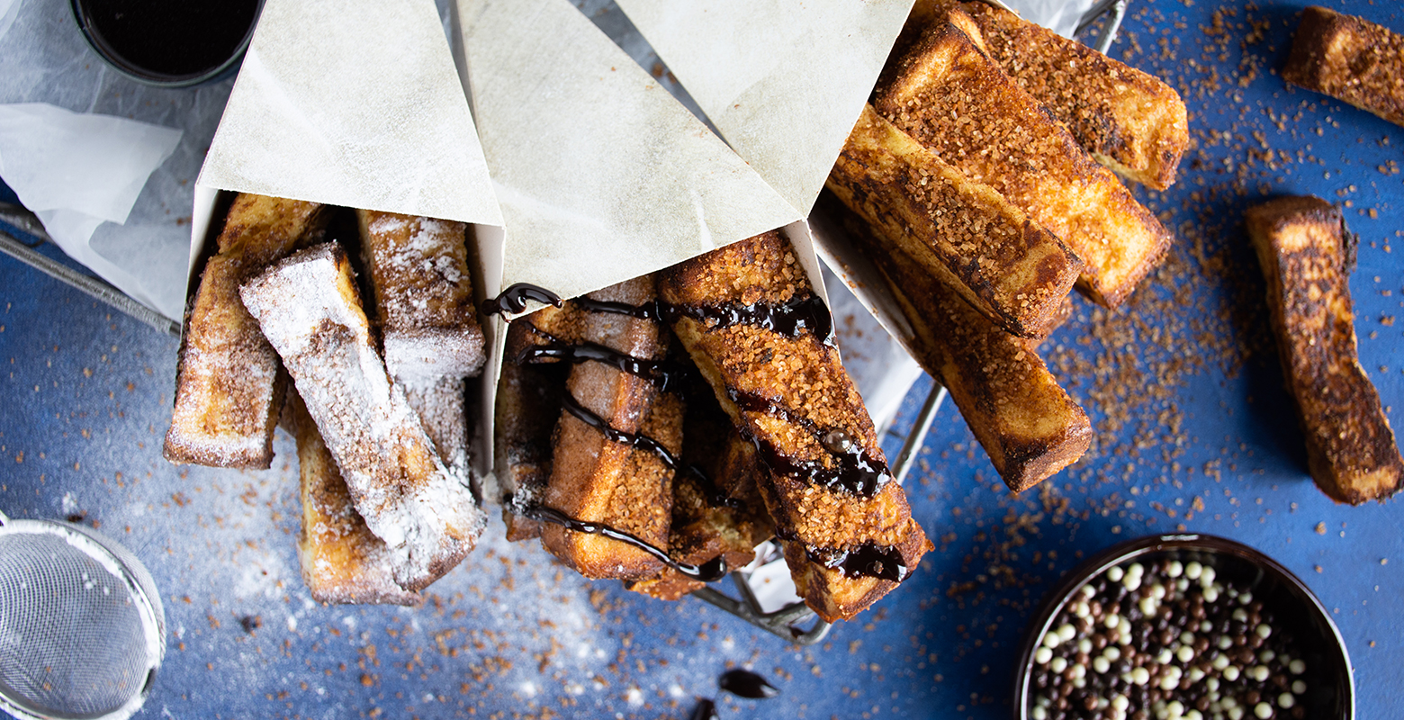 Puntzakje met brioche wentelteefjes