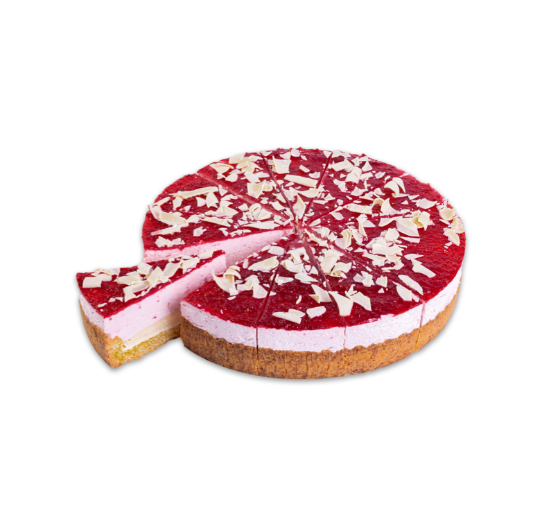 White chocolate raspberry taart 12 punten