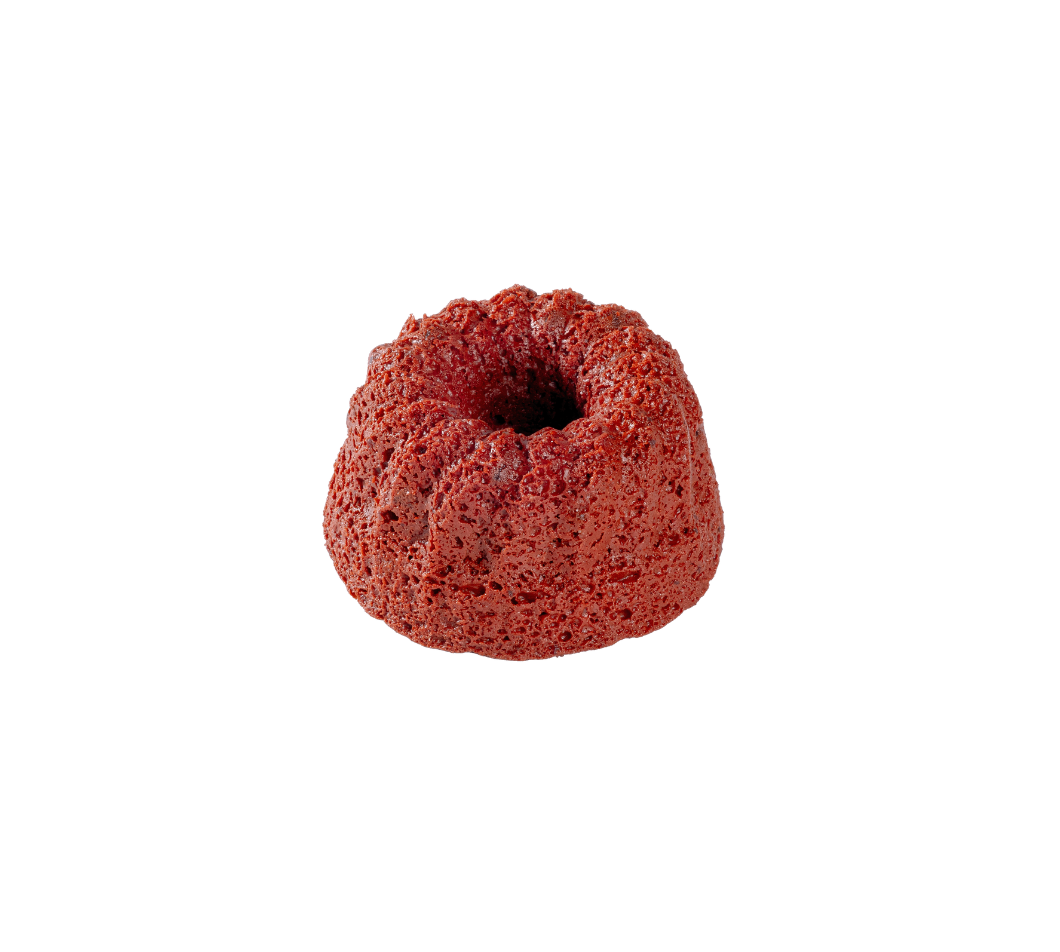 Mini red velvet cake tulbandje